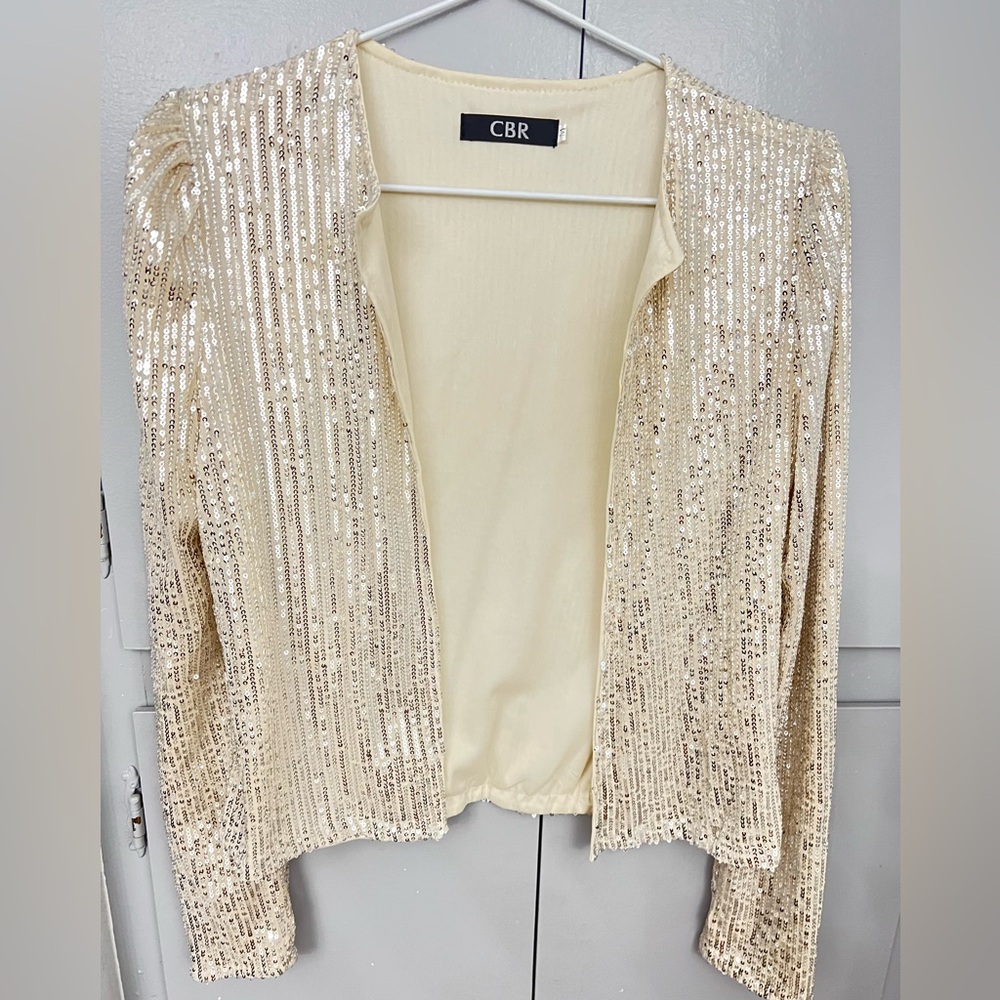 Gold sequined blazer
